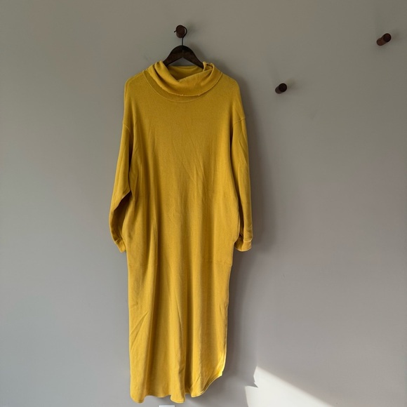 EUC FP BEACH COWL NECK MIDI / MAXI DRESS Marigold Yellow Size Small - Picture 1 of 7